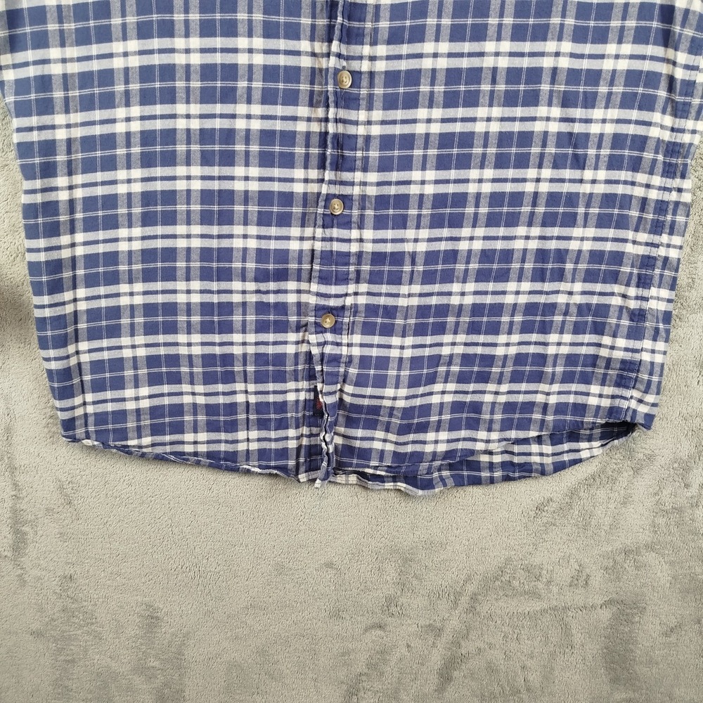 Faherty Movement Button Shirt Mens Medium Performance Dark Blue Plaid - Picture 3 of 13